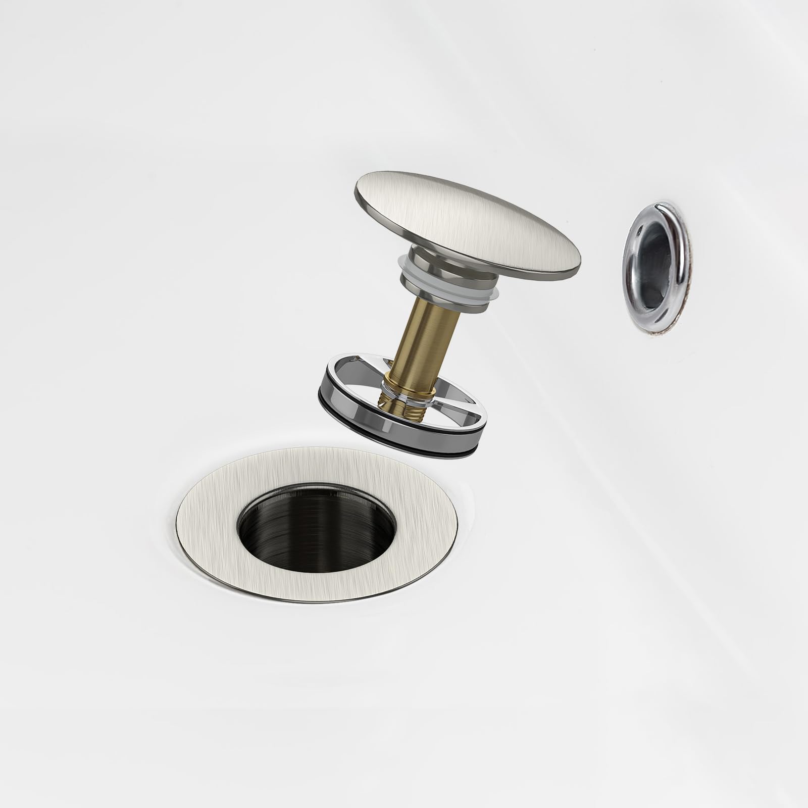 Pop up Sink Drain Stopper with Overflow Oil Rubbed