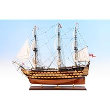 HMS Victory Model Ship Painted 37.4"- Fully Assembled Handcrafted Ship Model - Wooden Model Ship - British Navy Royal History   Large Wooden Boat Model