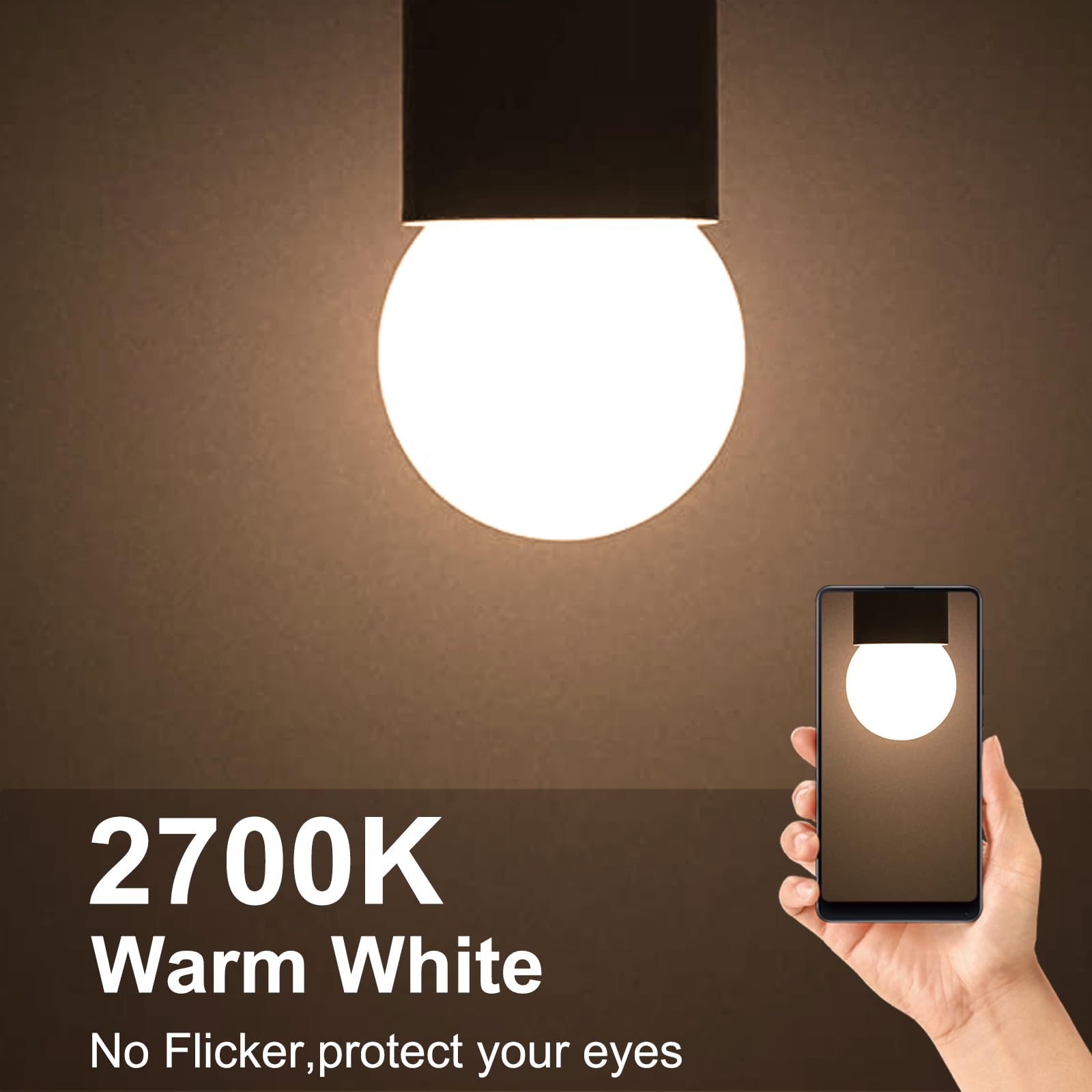 Confezione da 40 lampadine a LED E27 G45 sostituisce lampadine a incandescenza da 15 W, luce bianca calda 2700 K, 3W, G45, 155 lm, copertura in PC opaco, non dimmerabile