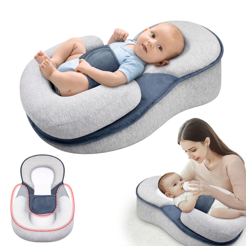 Cuscino per Allattamento per Neonato, Cuscino di Supporto per Neonato, Cuscino per Allattamento al Seno, antireflusso, Allattamento con biberon, Versione Grande (65 * 30 * 40 cm)