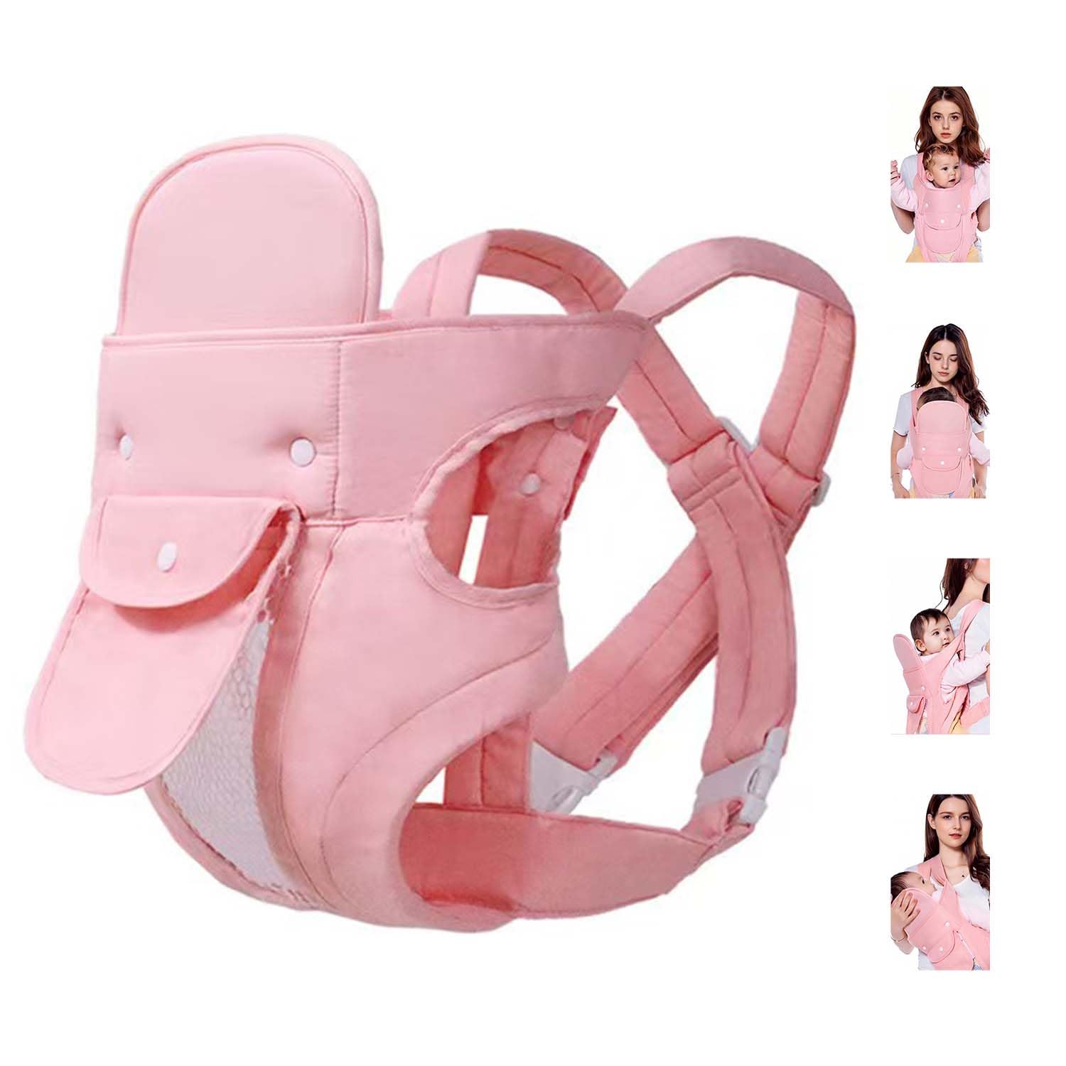 KIYUMI Baby Sling Carrier Portable Newborn Toddler,Child Infant Baby Carrier-Child Carrier Sling,Lightweight & Breathabl Hip 4 in 1 Carry,Pink