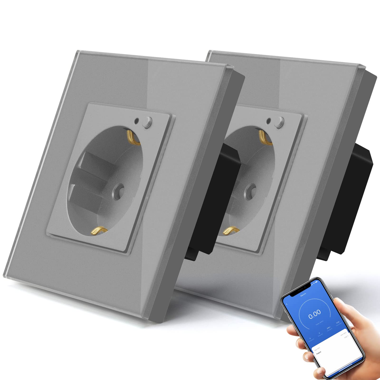 BSEED Enchufe Inteligente con 20W USB y Tipo C,Mate Enchufe Pared Wifi con Medidor Consumo,Control Remoto por APP & Voz,Requiere Cable Neutro,1 Enchufe,Blanco 86mm — view 68