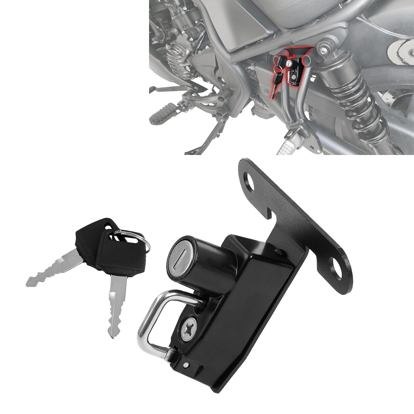 Candado para casco de motocicleta compatible con Honda REBEL CMX250/300/500 2017-2026 Soporte de acero para casco de gancho antirrobo para motocicletas