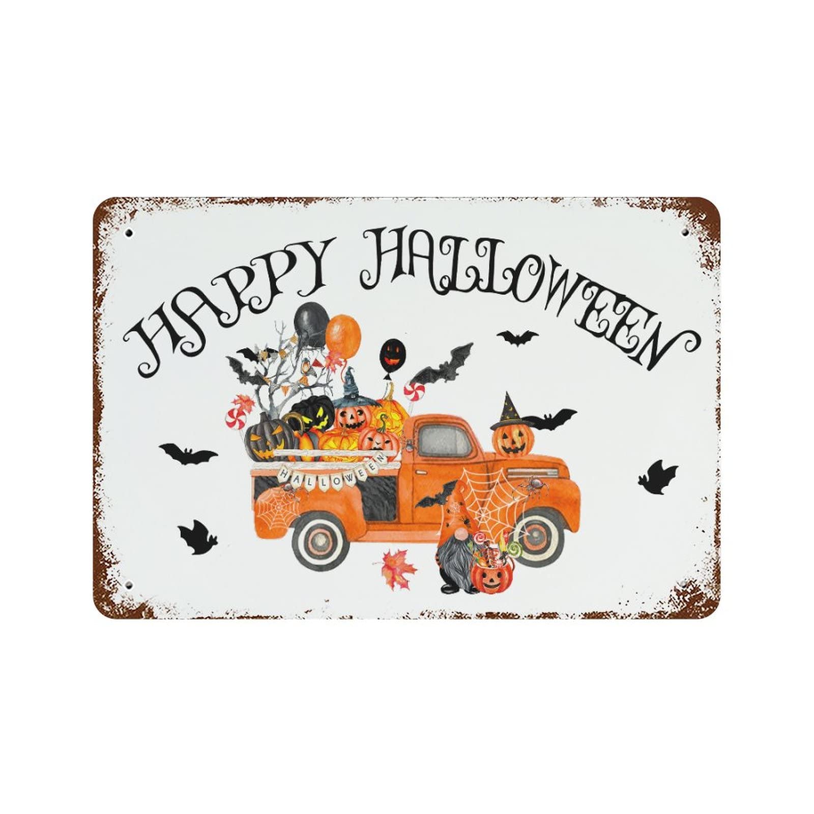 Décoration de jardin Happy Halloween en métal avec Jack O Lantern pour accueillir vos invités