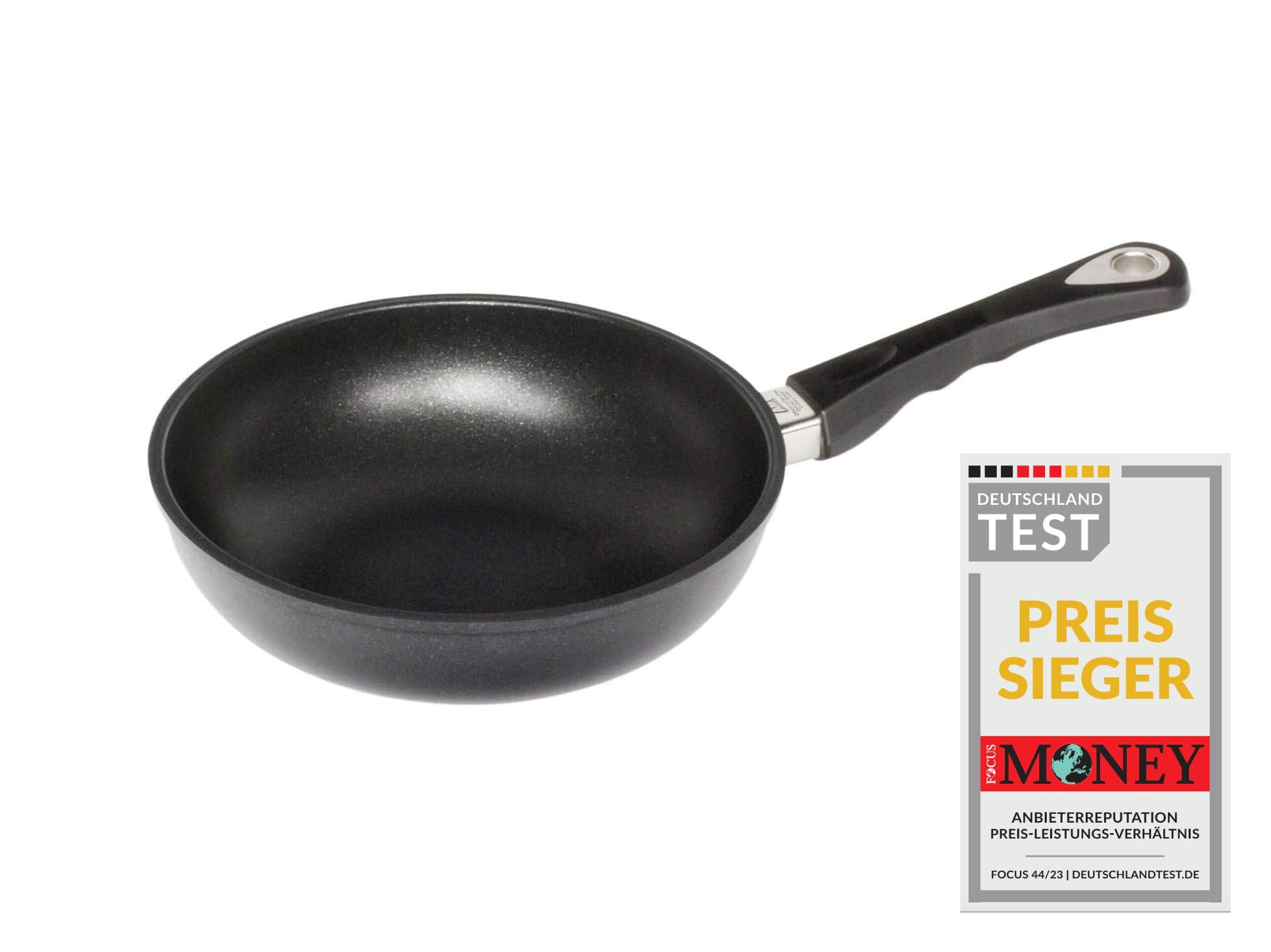 AMT Gastroguss AMZN-I-624, wok fonte d'aluminium, antiadhésif Lotan