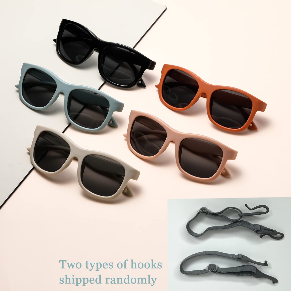 Gafas de Sol Niño 6 meses - 3 años, niño y niña Polarizadas gafas de sol bebe, marco flexible para vacaciones en la playa