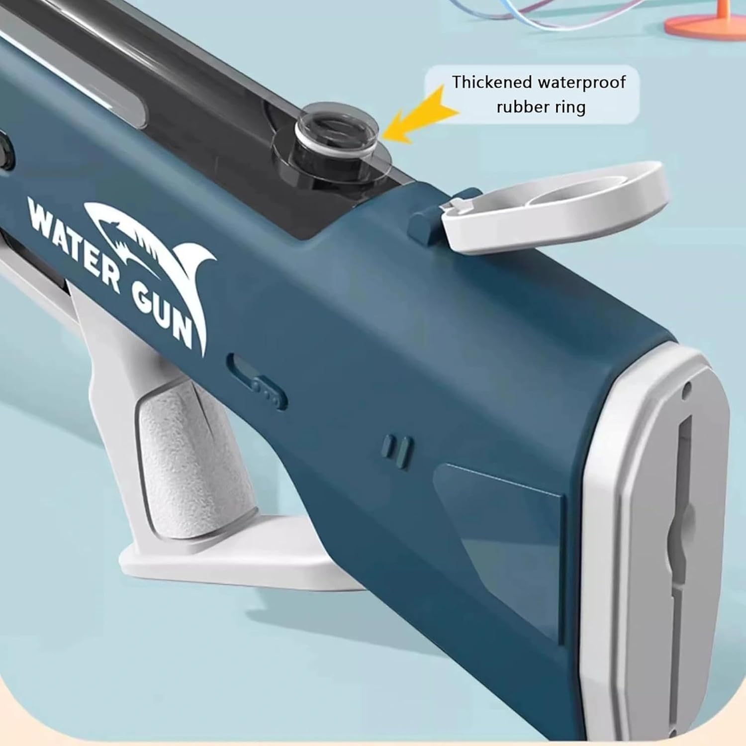 Automatic Electric Water Gun for Kids & Adults, Summer Pool Beach Outdoor Toy, Self-Suction Lightweight Powerful Water Blaster, Ages 4-12 (Daisy Blue)