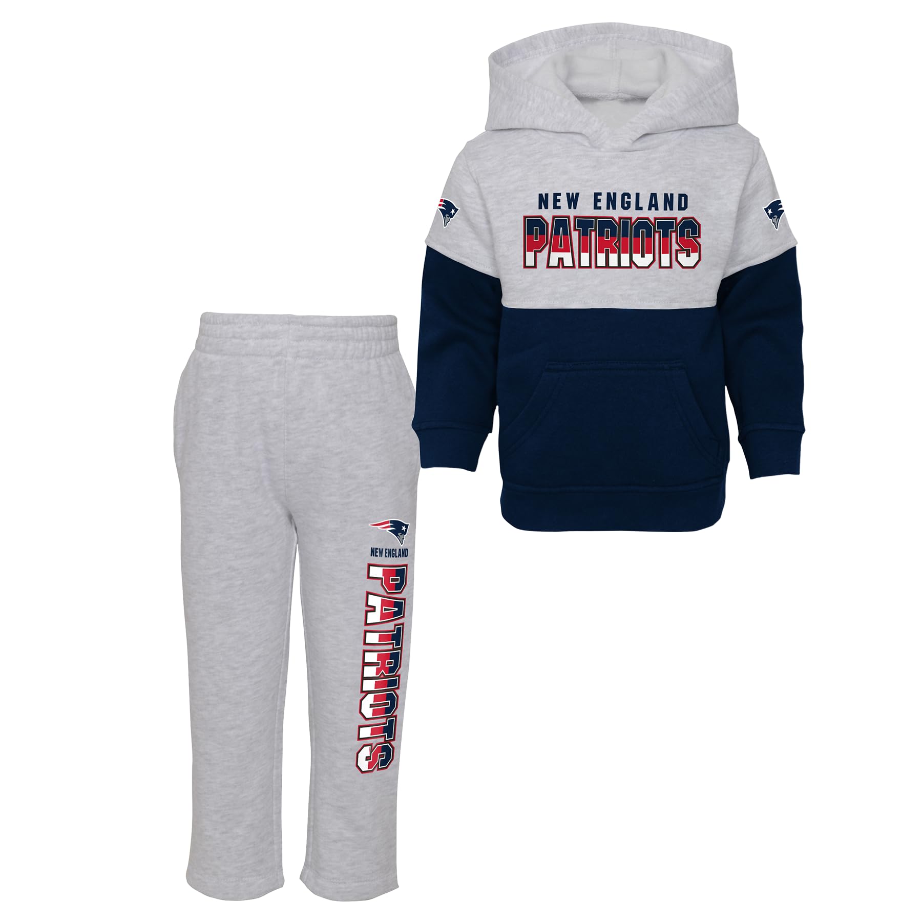 NFL Unisex Baby PLAYMAKER FLEECE SET, Grey/Navy/Red/White, 12 Months EU
