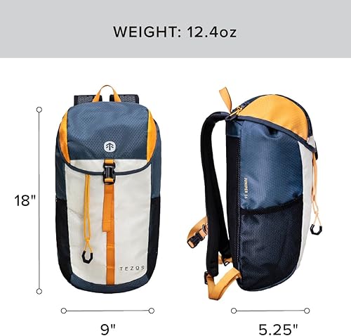 Miniatura 2 de Tezos Juniper Daypack, mochila ligera de senderismo y mochila de hidratación para camping, viajes, ciclismo y al aire libre, 16 litros (Slate Summit)