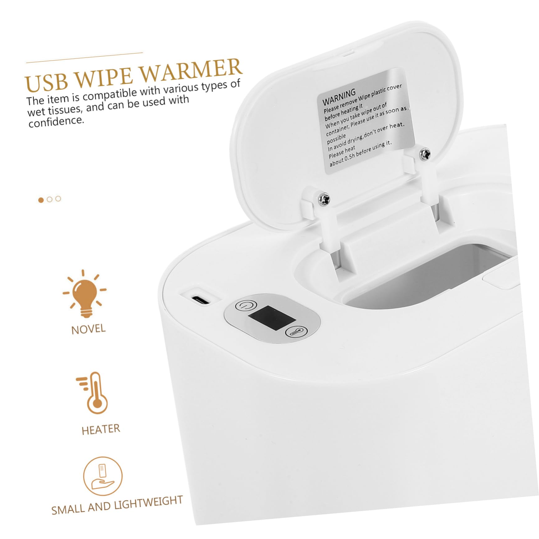 Amosfun 2 Pièces USB Chauffe Lingettes Humides Portable pour Boîte de Conservation Thermique pour Voyage Sorties Équipée de Technologie de Chauffage Sécurisée