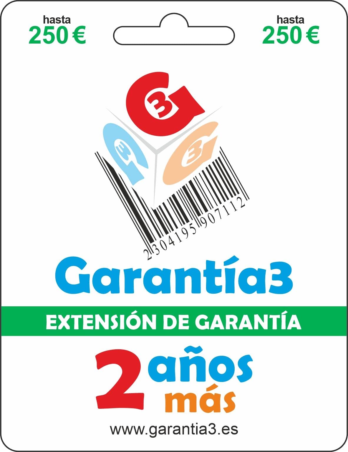 GARANTÍA3 EXTENSIÓN DE GARANTÍA hasta 250 Euros