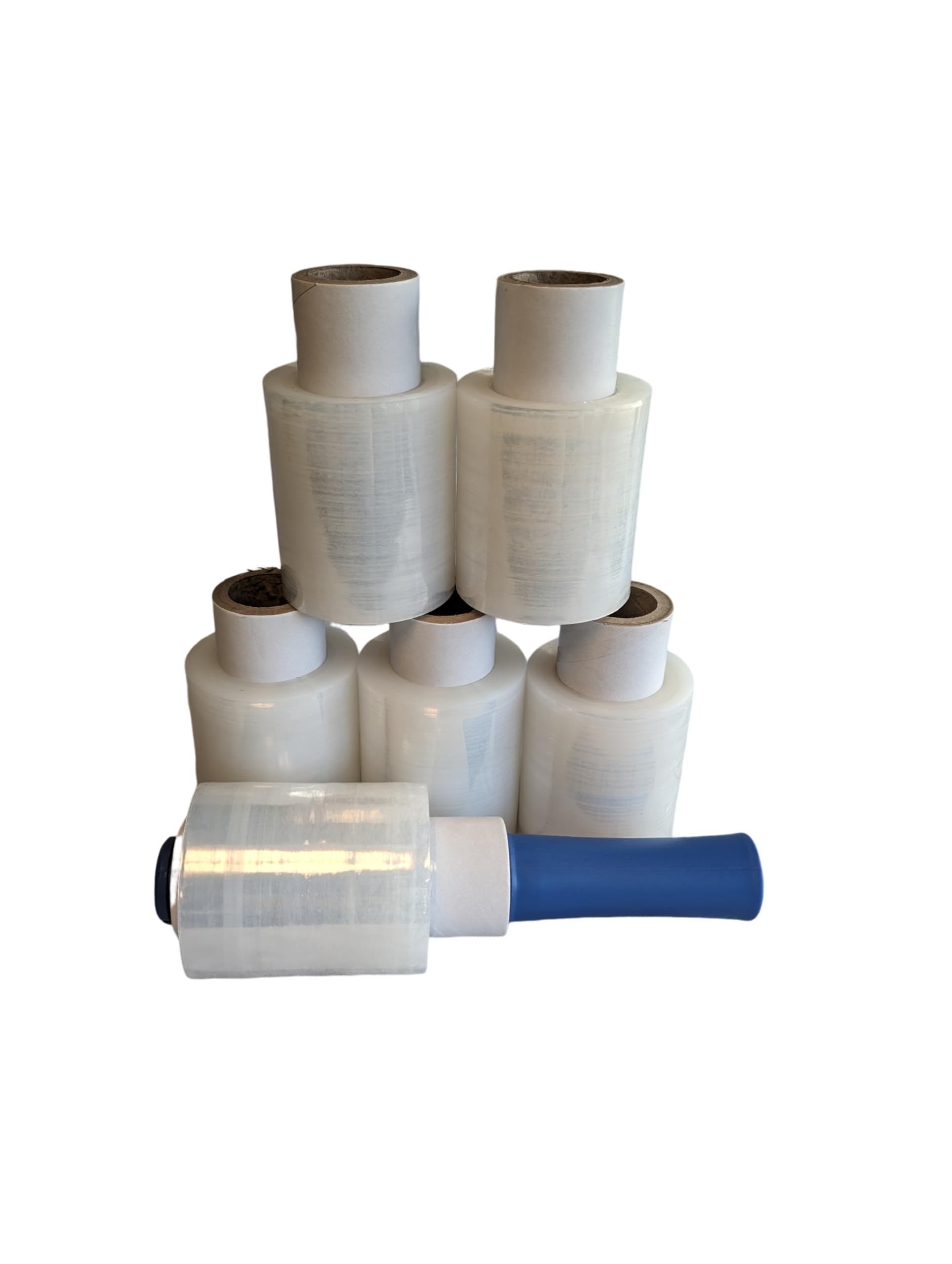 40 x Mini Stretchfolie 10 cm Rollen 23 my + Abroller (transparent)