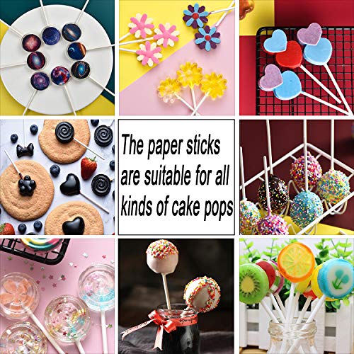 300Pcs Lollipop Cake Pop Treat Bag Set Including 100Pcs Parcel Bags, 100Pcs Papery Treat Sticks, 100Pcs Gold Metallic Twist Ties For Making Lollipops, Cake Pops, Candies, Chocolates And Cookies #TOP4