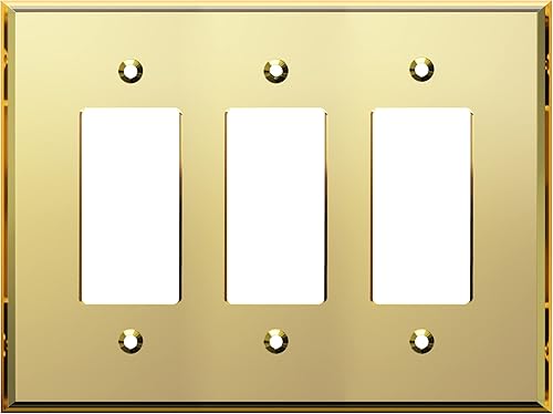 LIDER Placa de pared decorativa acrílica reflectante, placa de interruptor de luz espejada, cubierta de salida de plexiglás, vidrio acrílico, 3