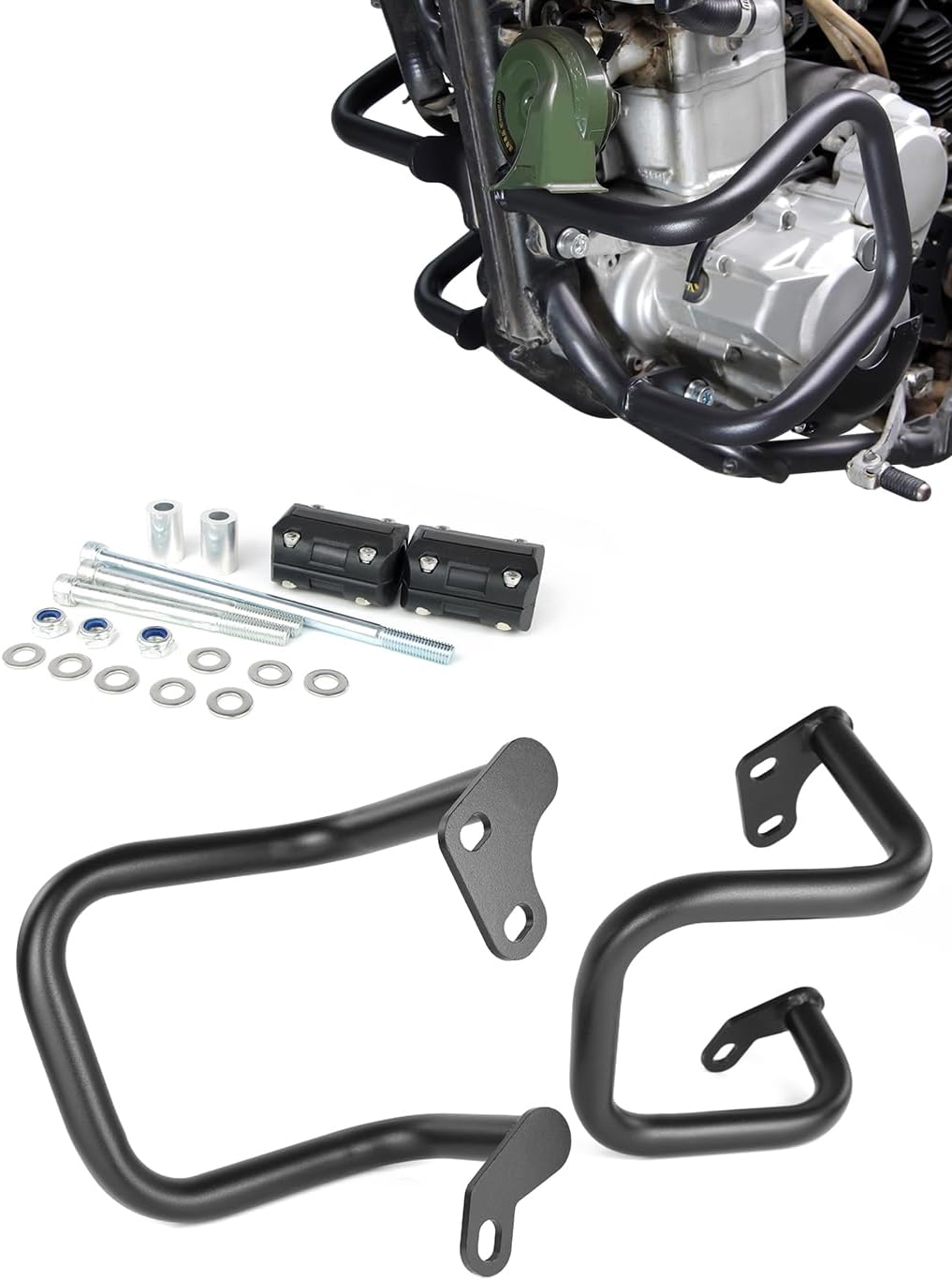 Engine Guards Crash Bars Fit for KLX300 2021-2024 KLX 300, 2013-2020 KLX250 KLX 250 Engine Bumper Protectors Highway Crash Bar Crash Cage with Frame Sliders