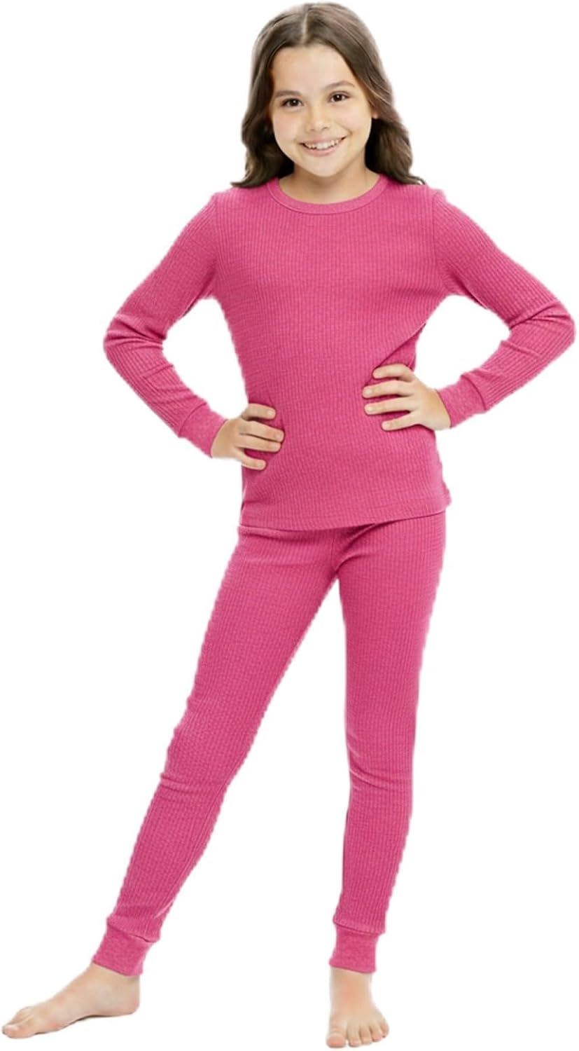 Girls Thermal Underwear Set (2T, Pink)