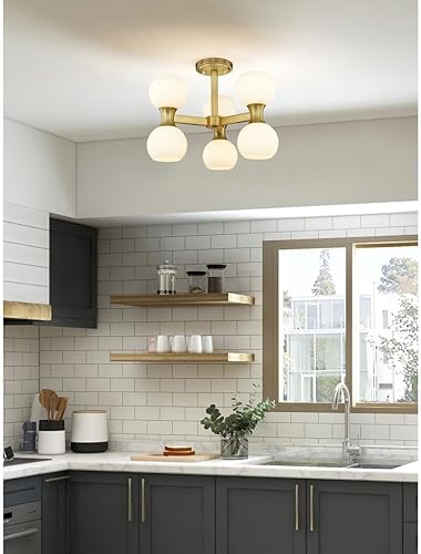 Miniatura 2 de Z-Lite 494-6SF-MGLD Artemis semi empotrado, 6 luces 360 vatios totales, oro moderno