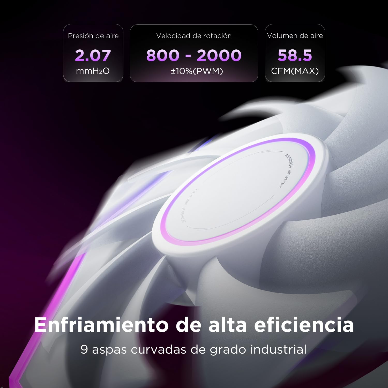 AsiaHorse NyotaUltra ARGB - Ventilador para PC (120 mm, 3 unidades, RGB Daisy Chain [Infinity Mirror] [HDB] 58.5 CFM/2000 RPM/2.05MMH2O 4 pines PWN y 5 V 3 Pin ARGB para Asus Aura GIGABYTE MSI Blanco