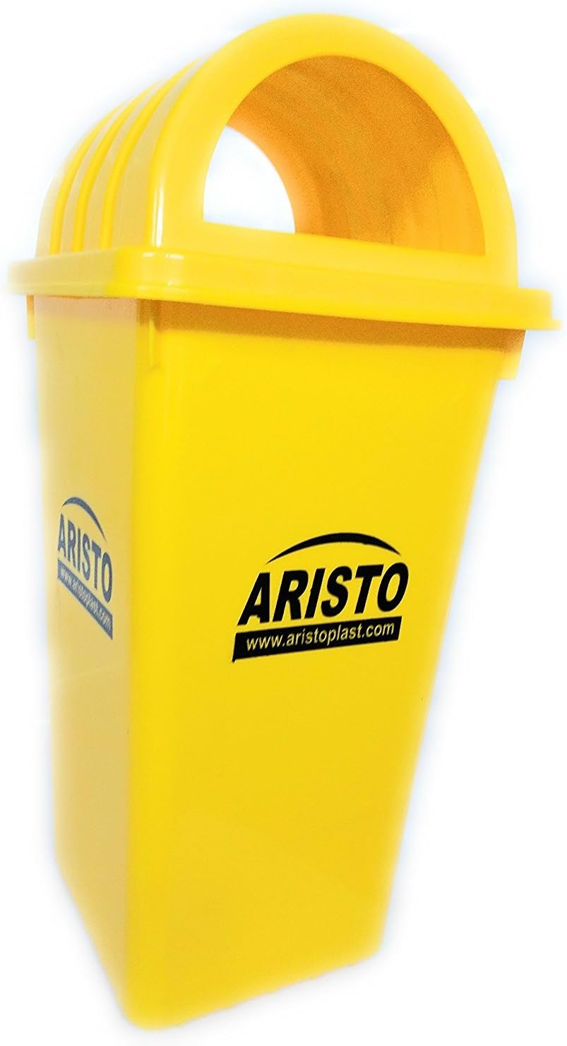 ARISTO Plastic Square Dome Open-Top Garbage Waste Dustbin 110 Ltr(Yellow)