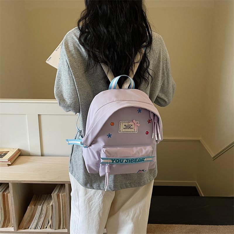 Mochila para mujer ligera gran volumen morada para escuela 3