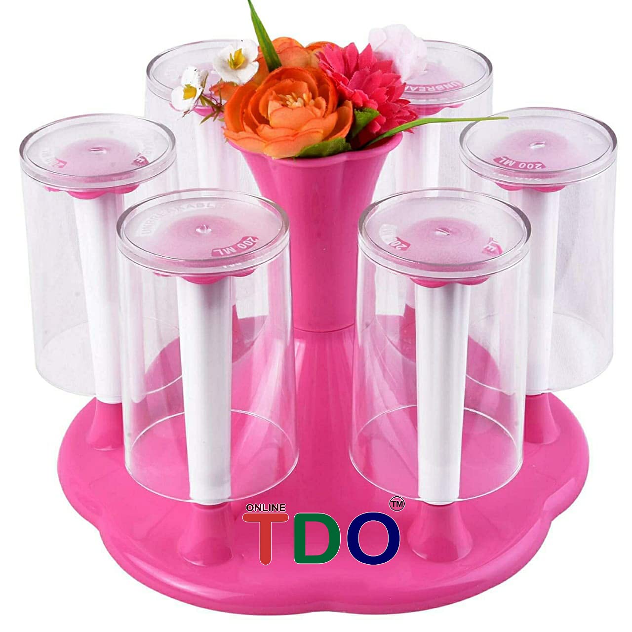TDO Glass and Spoon Organiser for 6 Glasses and Cutlery Glass Stand Made Virgin Plastic Glasses Holder for Kitchen (B07WCGQQ9H) Amazon Price History, Amazon Price Tracker