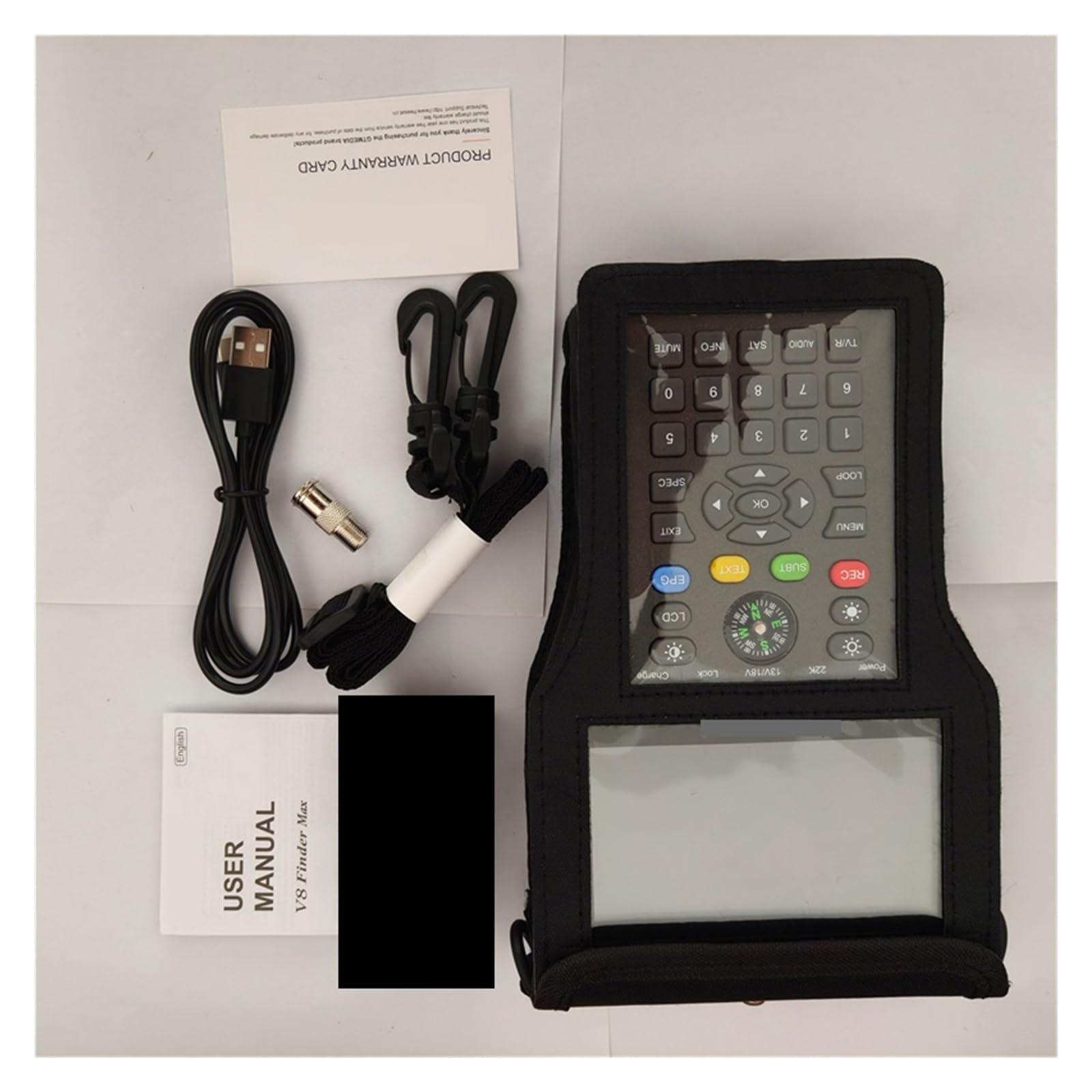 Buscador de satélites, V8 Finder MAX DVB-S/S2/S2X H.264/H.265 Detector De Señal TV Vía Satélite,Medición de señal Sat