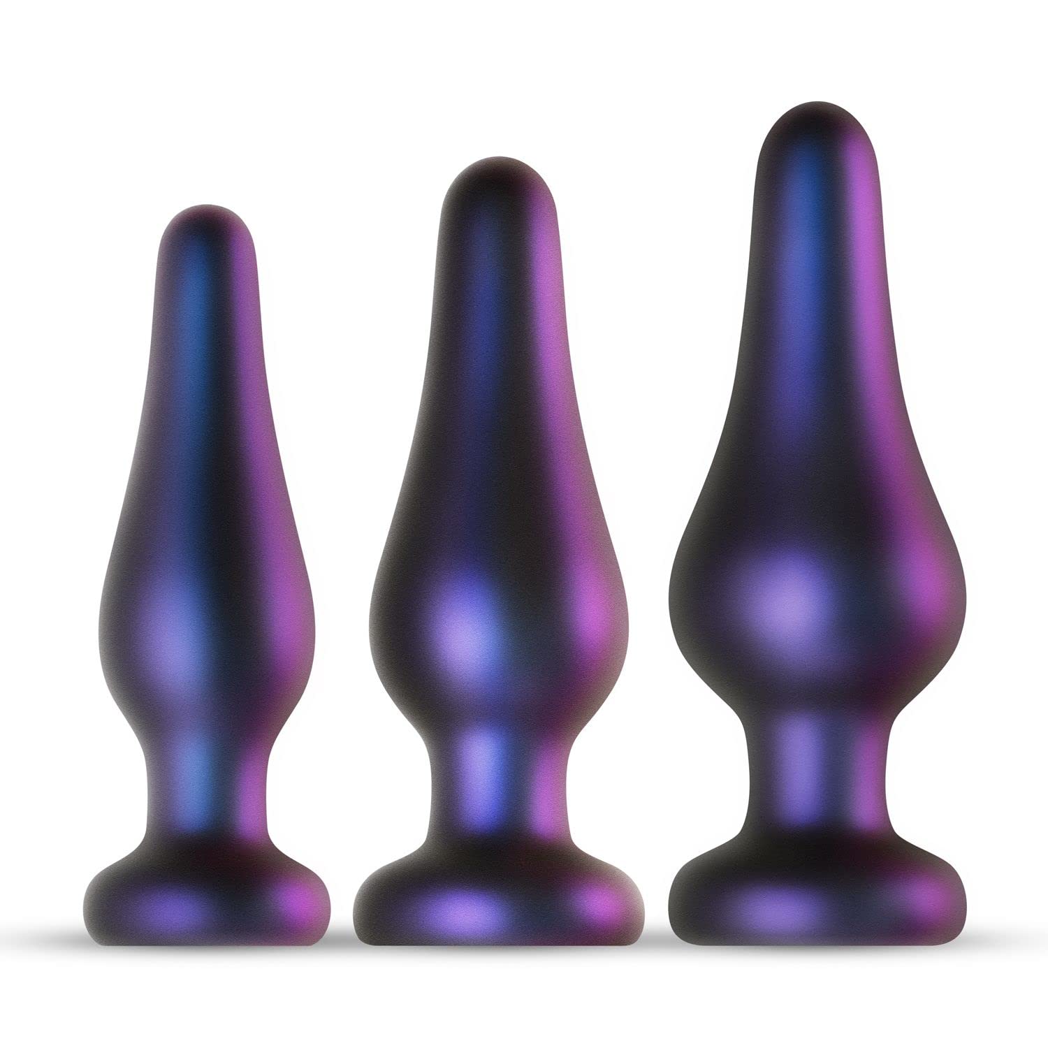 Hueman Comets Buttplug Set – Butt Plug Set Made of Silicone - Perfect for Experimentation – Suitable for Beginners and Advanced Users – Set with 3 Different Sizes - Purple