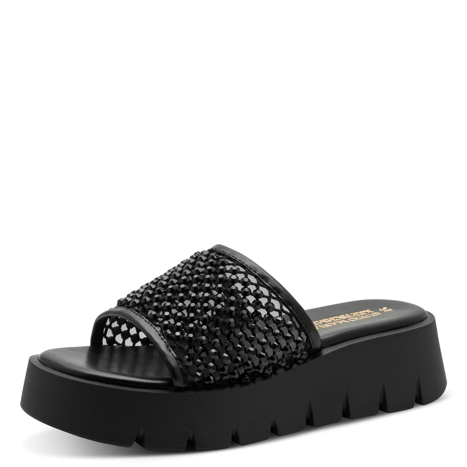 Marco Tozzi by Guido Maria Kretschmer Women Sandal Soft Feel Me Footbed Soft Lining Stylish, Black (Black), 7.5 UK