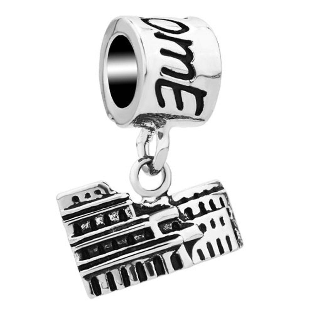 CharmSStoryI Love Rome Colosseum Coliseum Travel Bead For Charm Bracelet Pendant