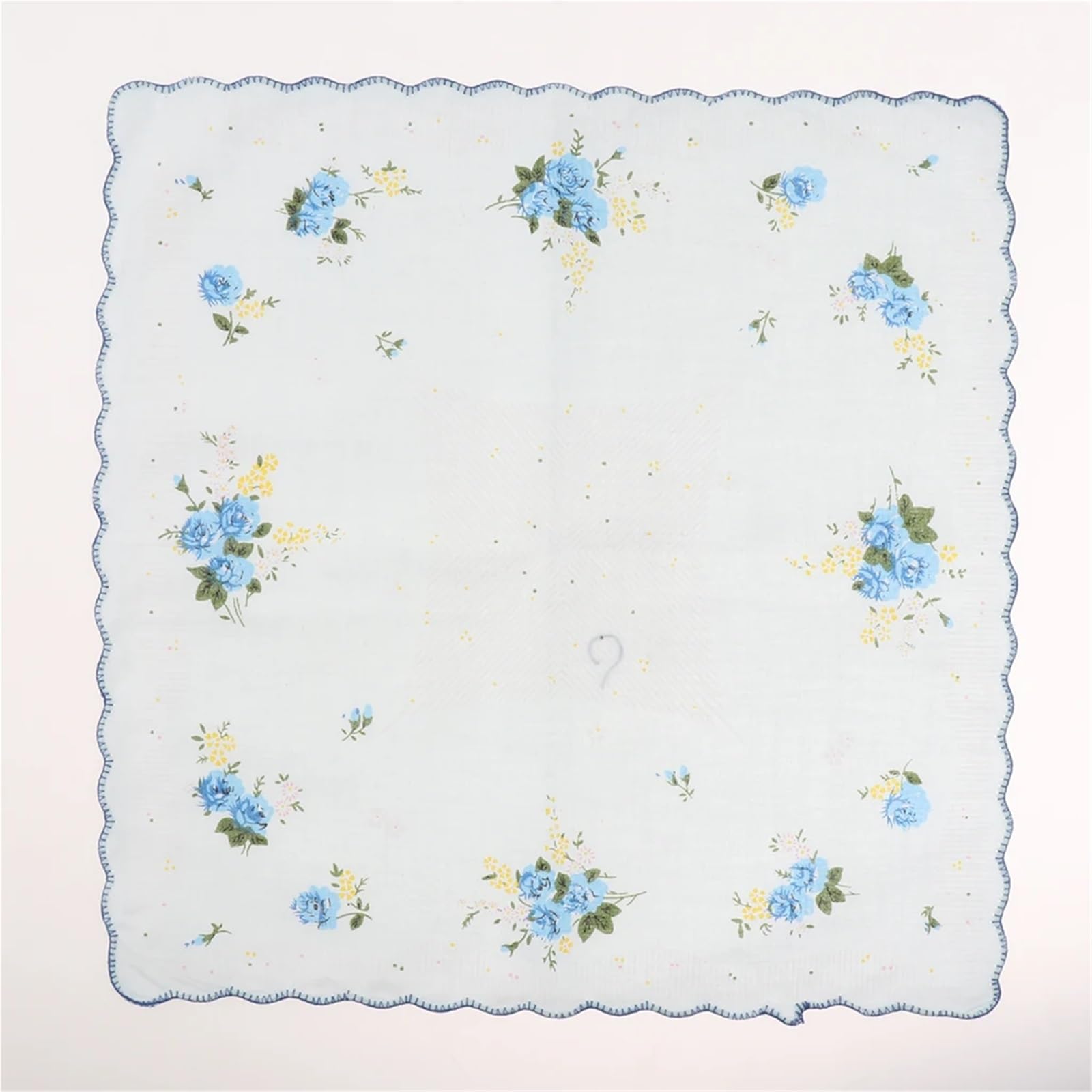Mouchoirs pour homme 10x femmes coton imprimé mouchoir Hanky ​​mouchoirs poche carré fleur conception avec bord ondulé mouchoirs pour les mariages