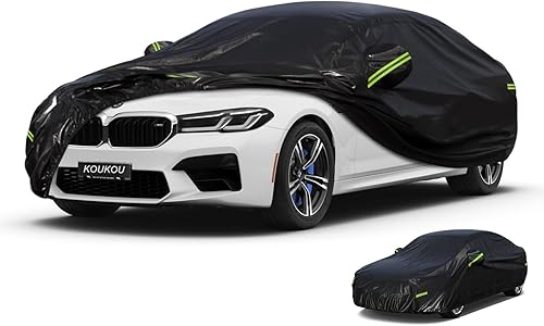 KouKou Funda impermeable para automóvil para todo tipo de clima, 7 capas para exteriores, ajuste universal para BMW Serie 5 535i 530i 528i, Lincoln
