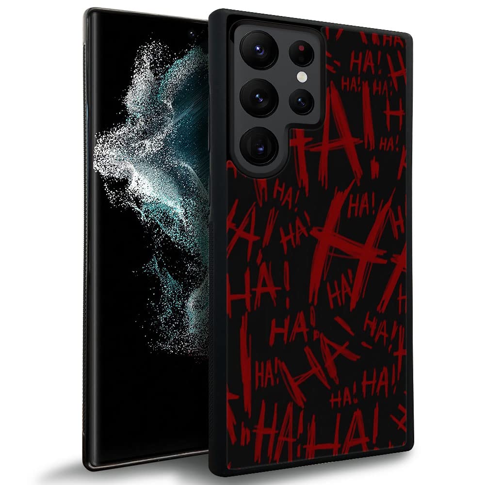 Pinsheng Case Compatible with Samsung Galaxy S23 Ultra,Joker Laughter Phone Covers for Men/Women,Full Soft Silicone Rubber Anti-Skid and Shockproof