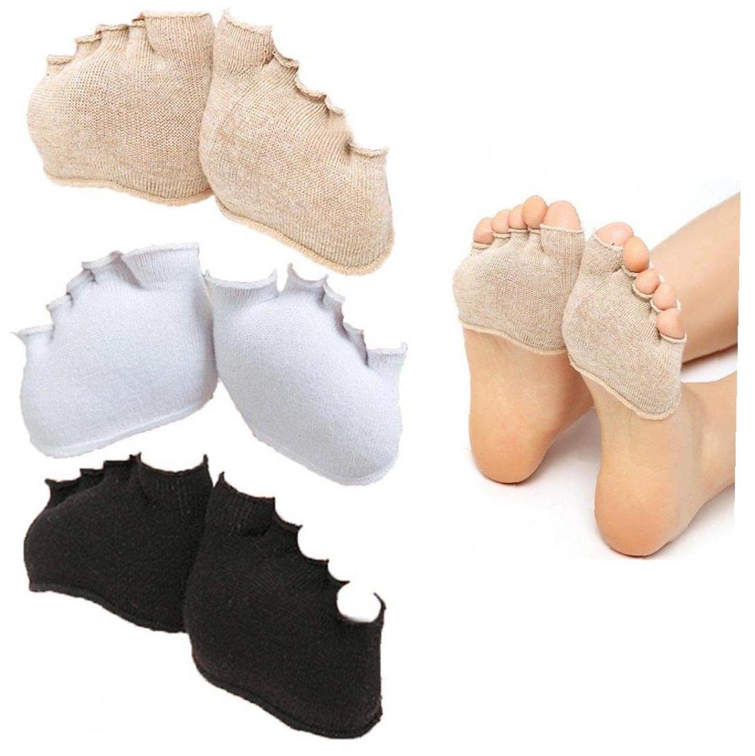 Chaussettes Tabi No Show Pour Femmes – 4 Paires – Antidérapantes, Séparation Des Orteils – Pour Escarpins, Sneakers, Sandales
