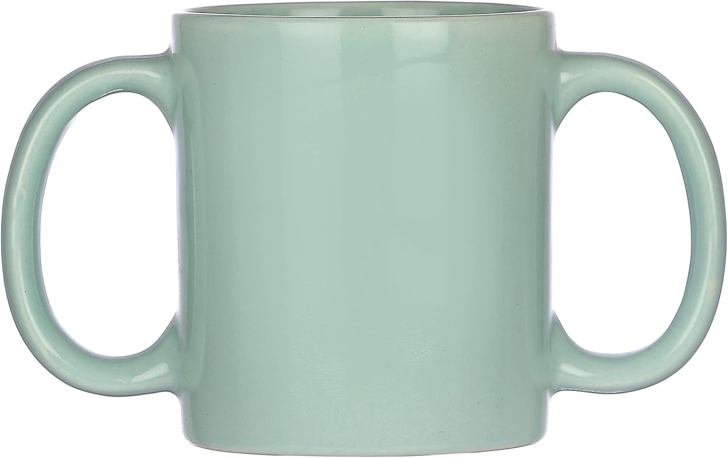 HealthGoodsIn Dual Handle Mug (Double Grip Mug) to Aid Tremors, MICROWAVE SAFE, 11.83 US Fl. Oz. (350 Ml) - Mint Green Color