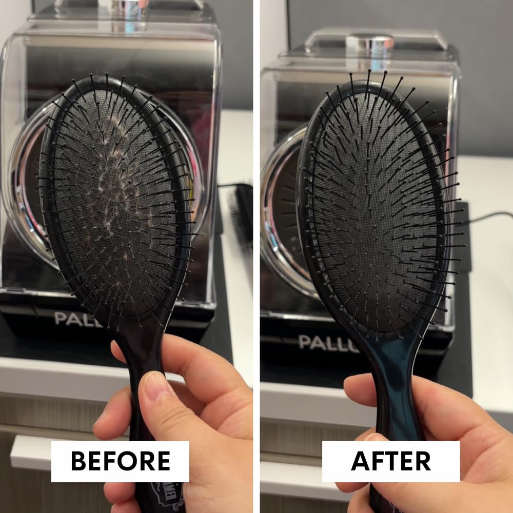 Pallure Automatic Hair Brush Cleaner and Sanitizer - Tool for Home and Salon Use, Professional Cleaner, Dual-Bristle System, Infrared Sensing, Ultrasonic Sanitizing Spray System