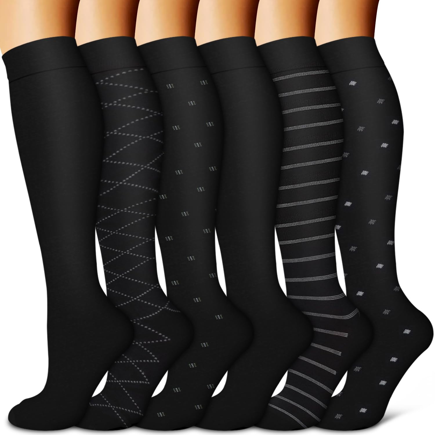 Copper Compression Socks for Women & Men (6 pairs) - Best Support for Nurses, Running, Hiking, Recovery