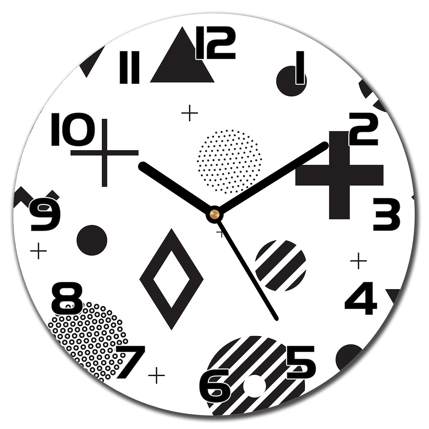 Horloge en verre lisible et robuste de 30 cm pour habiller un mur de salon sans l'alourdir