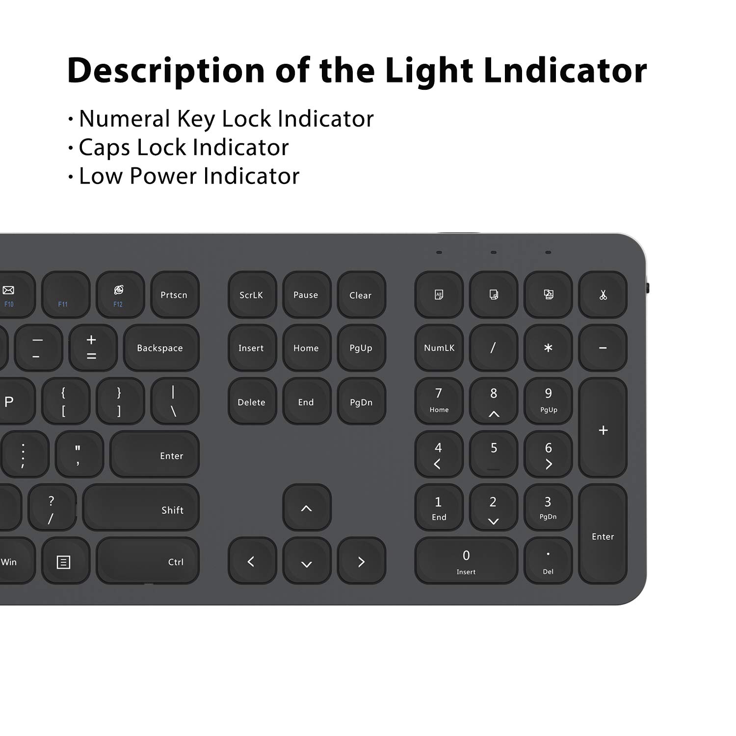cimetech Wireless Keyboard, 2.4G Advanced Full Size Keyboard with