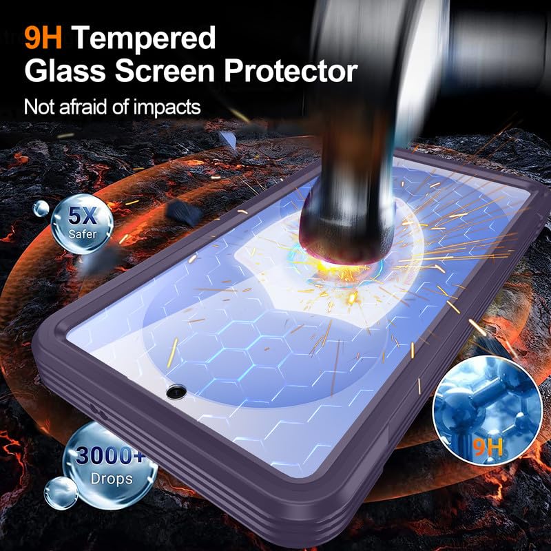 Image of LuxuryKase Shockproof Front & Back Cover for Samsung Galaxy S26 Plus with Full Body Protection | Strong Grip | Camera & Screen Guard | Wireless Charging Support | Durable TPU+PC Design - Purple