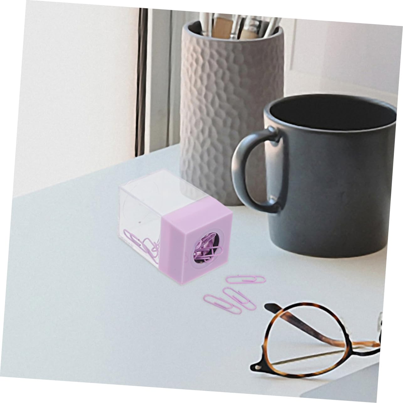 Operitacx 10pezzi Distributore Di Graffette Magnetico Quadrato Organizer Ufficio Per Clip Carta Design Elegante e Ampia Capacità Da Pastello