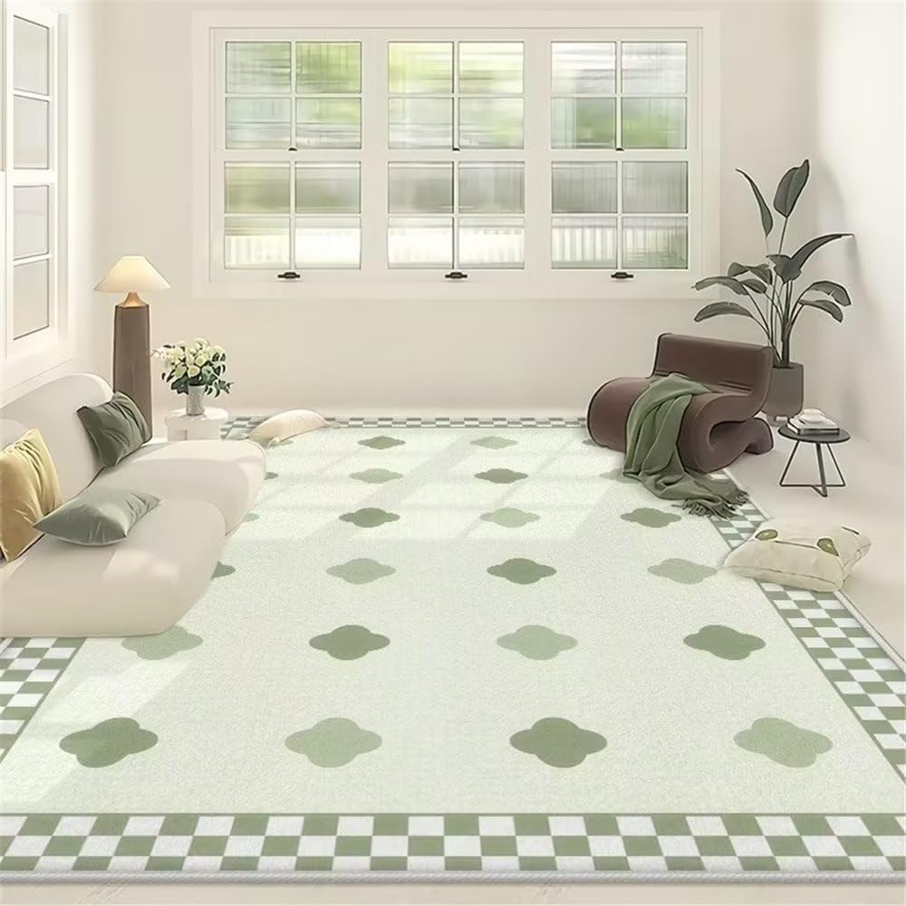 Tapis de chambre adulte antidérapant et tapis lavable motif fleur