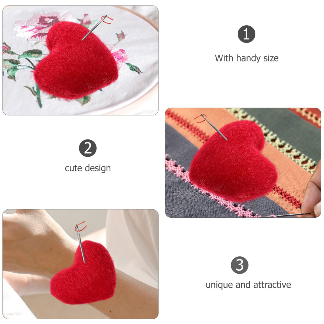 HOODANCOS 4pcs Compact Sewing Pin Cushion Wear-Resistant Needle Holder for Quilting Sewing Cute Design for Easy Storage Practical Present