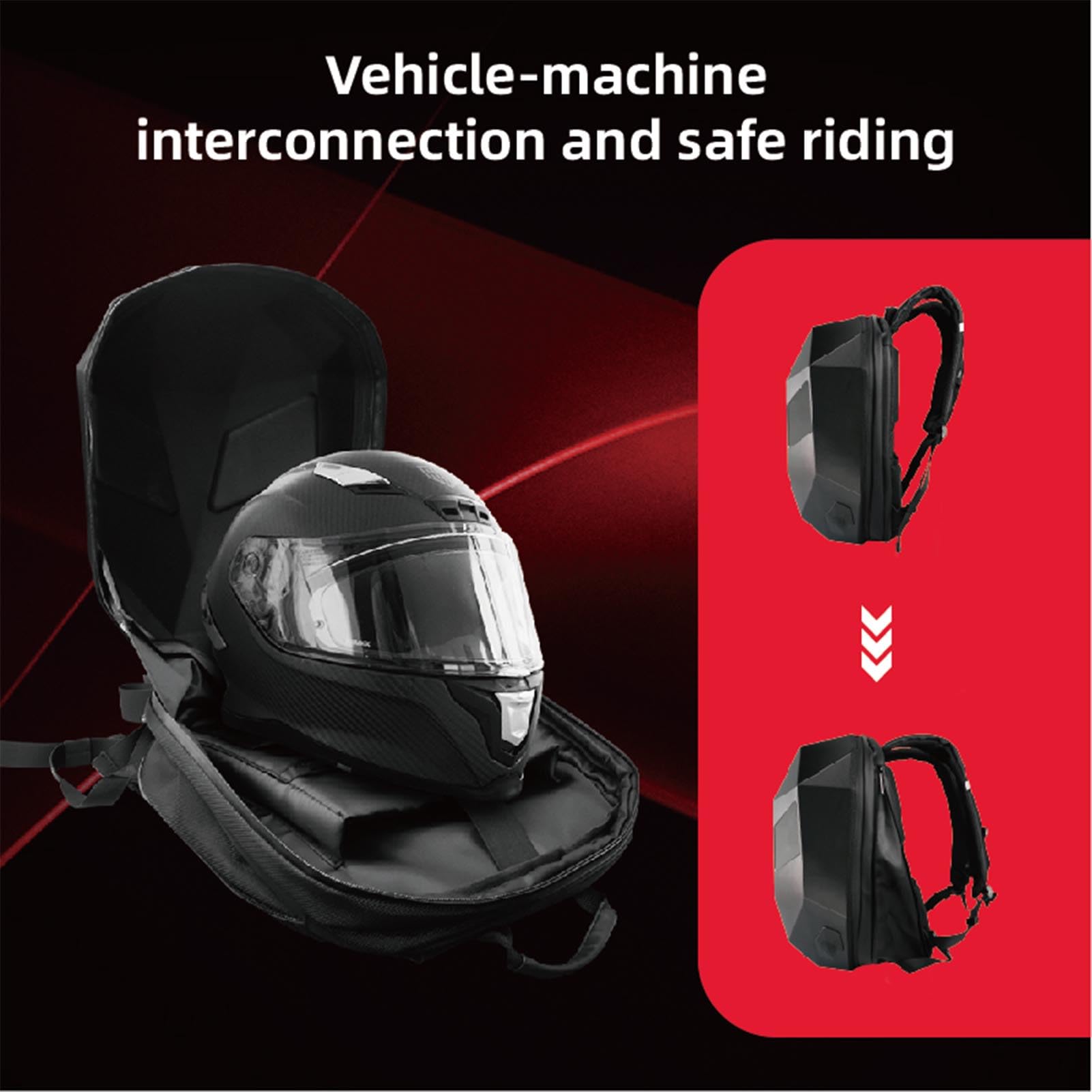 AUNMAS Mochila LED con Pantalla Programable, Diseño de Ojos Brillantes LED Impermeable de Gran Capacidad para Ciclistas y Ciclistas