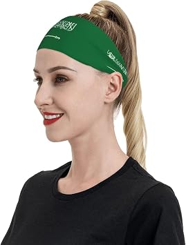 National Flags Sports Sweatband Head Bands for Women Men - Moisture-Wicking Non-Slip Headband for Running Yoga Workout Fitness and Gym