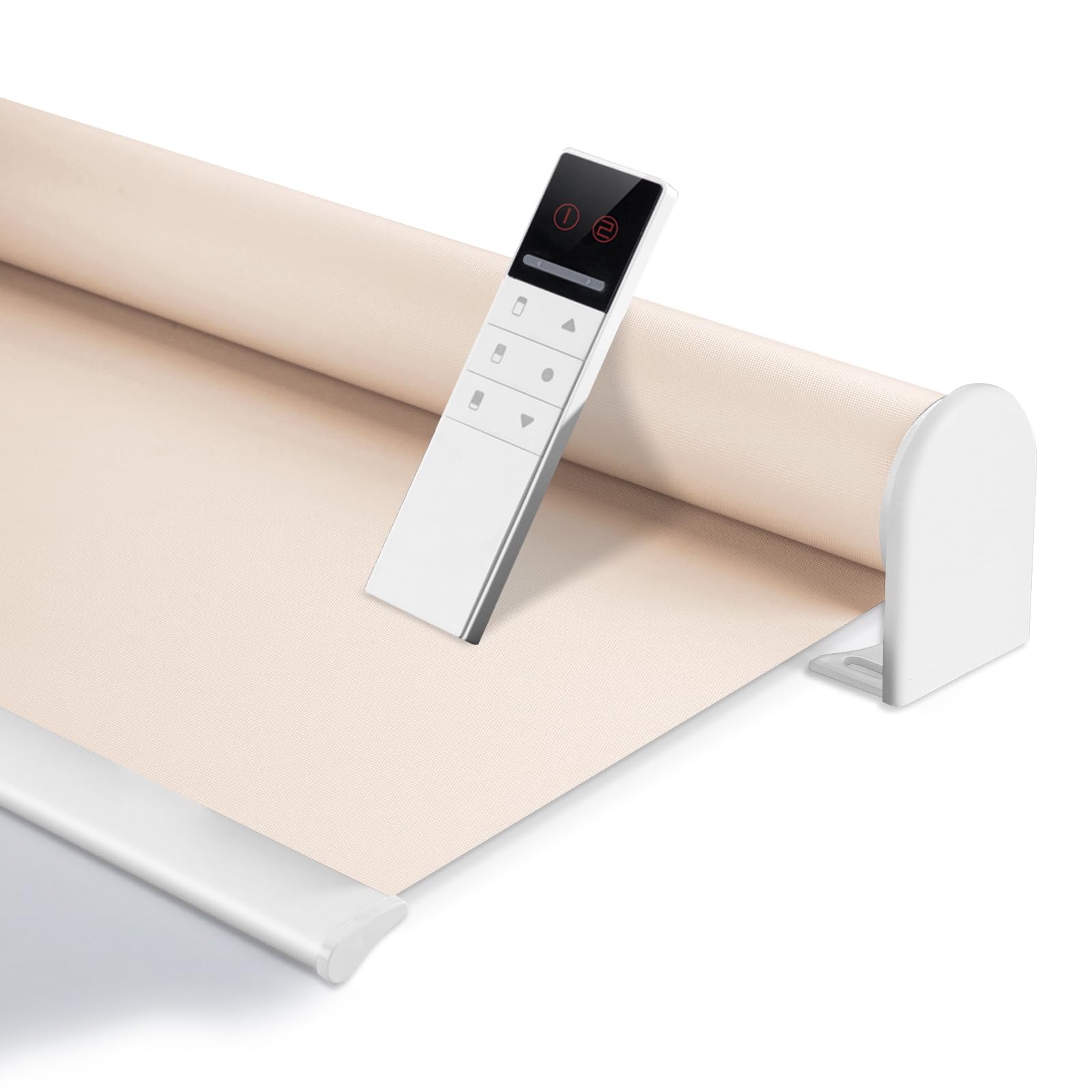 ZSHINE Motorized Blackout Window Blinds Customize Width (23-95 Inches) Remote Control Wireless and Rechargeable Roller Shades Blinds for Windows, Home, Office, Hotel, Club, Restaurant(82010T)