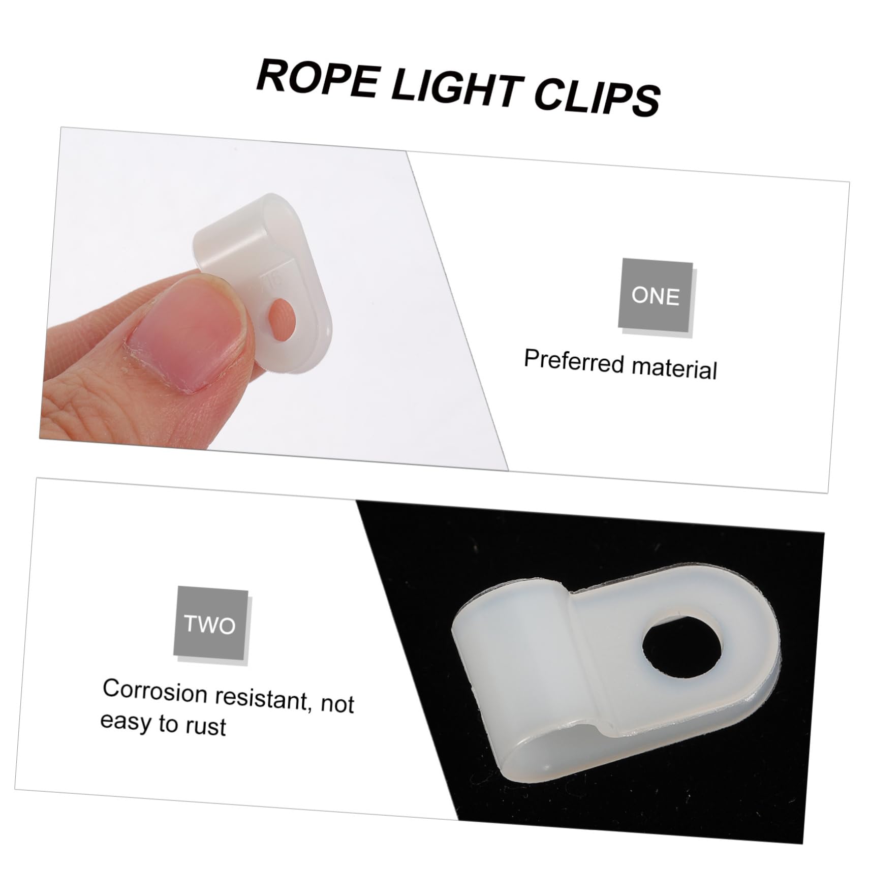 Attaches de câbles, Lot de 100 Serre-câbles en Nylon R-Clip for câbles téléphoniques 3/16 po, PVC, for l'extérieur