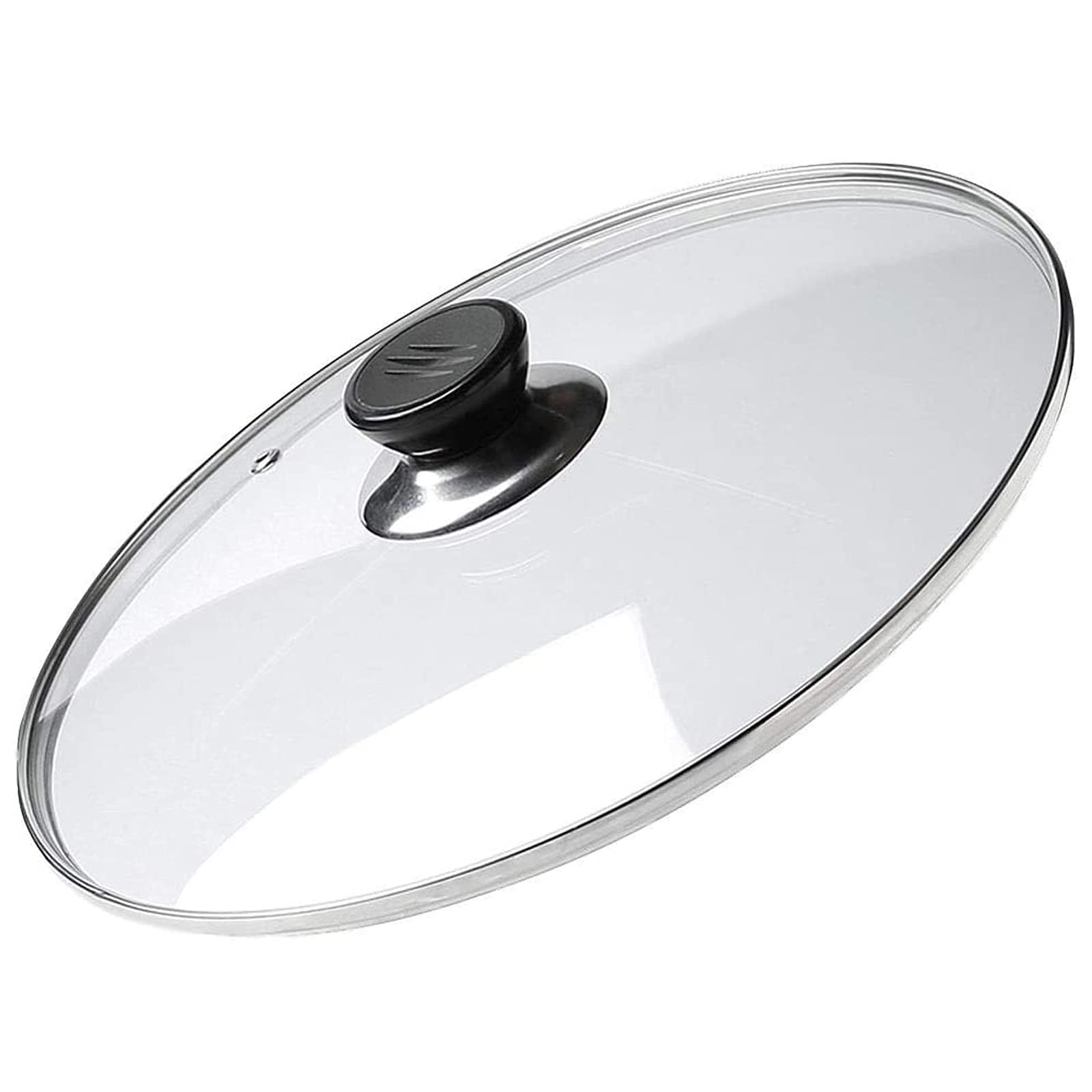 Pfannendeckel, Topfdeckel, gehärtetes Glas, Bratpfanne, Dampfgarer, Haushaltspfannenabdeckung, universeller Ersatz-Pfannendeckel (24 cm)