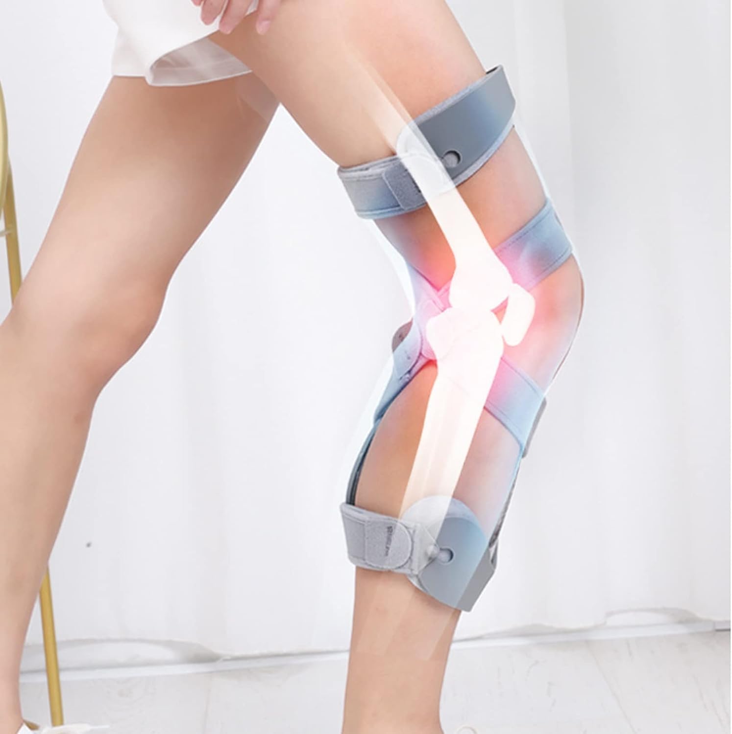 Tutore Di Supporto Per Ginocchio, Immobilizzatore Per Ginocchio Incernierato, Supporto Per Articolazione Del Ginocchio Con Silicone Antiscivolo, Per Riabilitazione Ortopedica, Post Operatorio