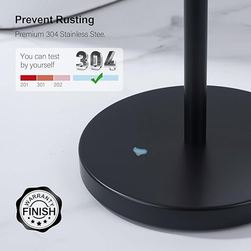 Miniatura 9 de BAGNOLUX Soporte de papel higiénico para baño con reserva, soporte de rollo de papel higiénico de acero inoxidable SUS304 resistente (negro mate)