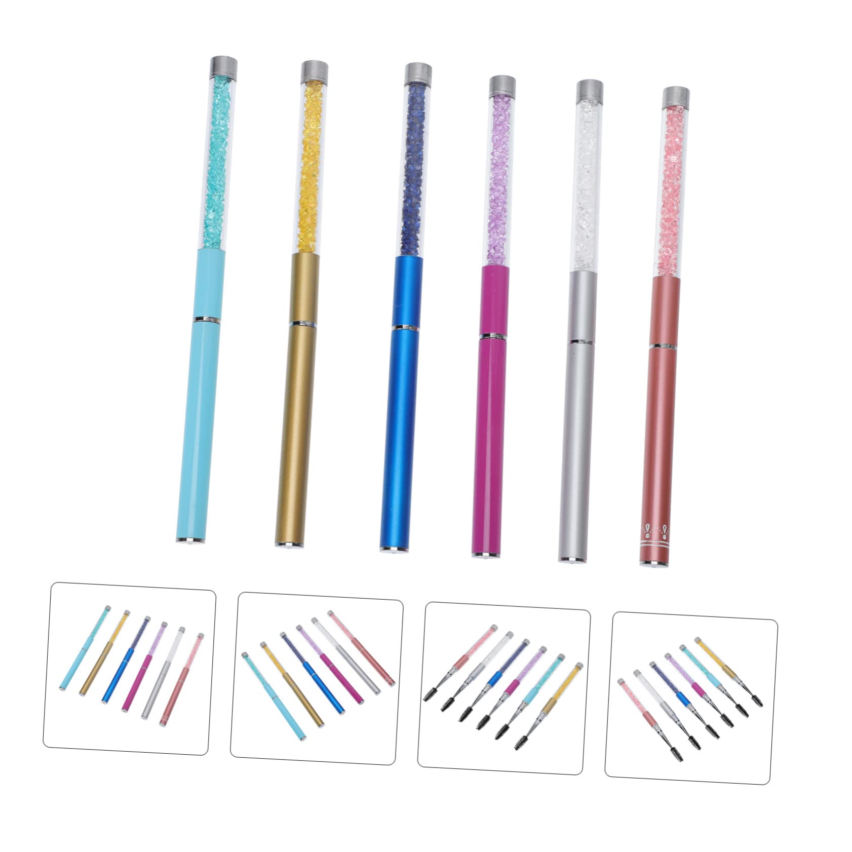 EPIGEIST 6pcs Lash Spoolie Eyelash Tools for False Lashes Makeup Brushes Set Reusable Eyelash Curl Comb